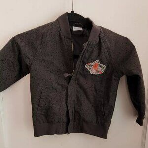 Dragons Love Tacos Baby Boys Black Gray Zip Up Jacket Size 3T